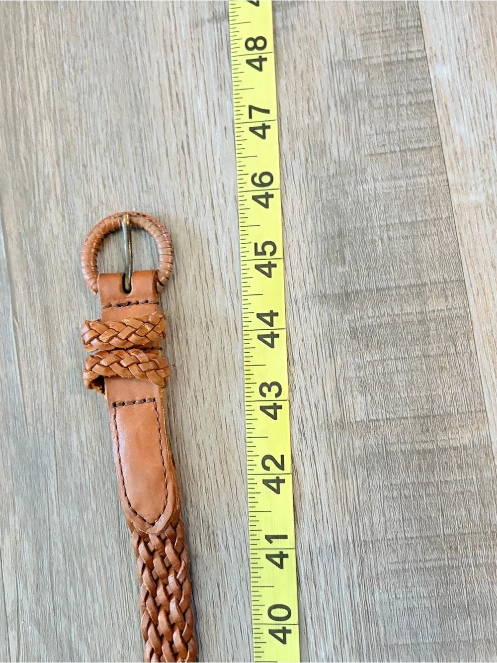 Braided brown leather Belt - 46 inches